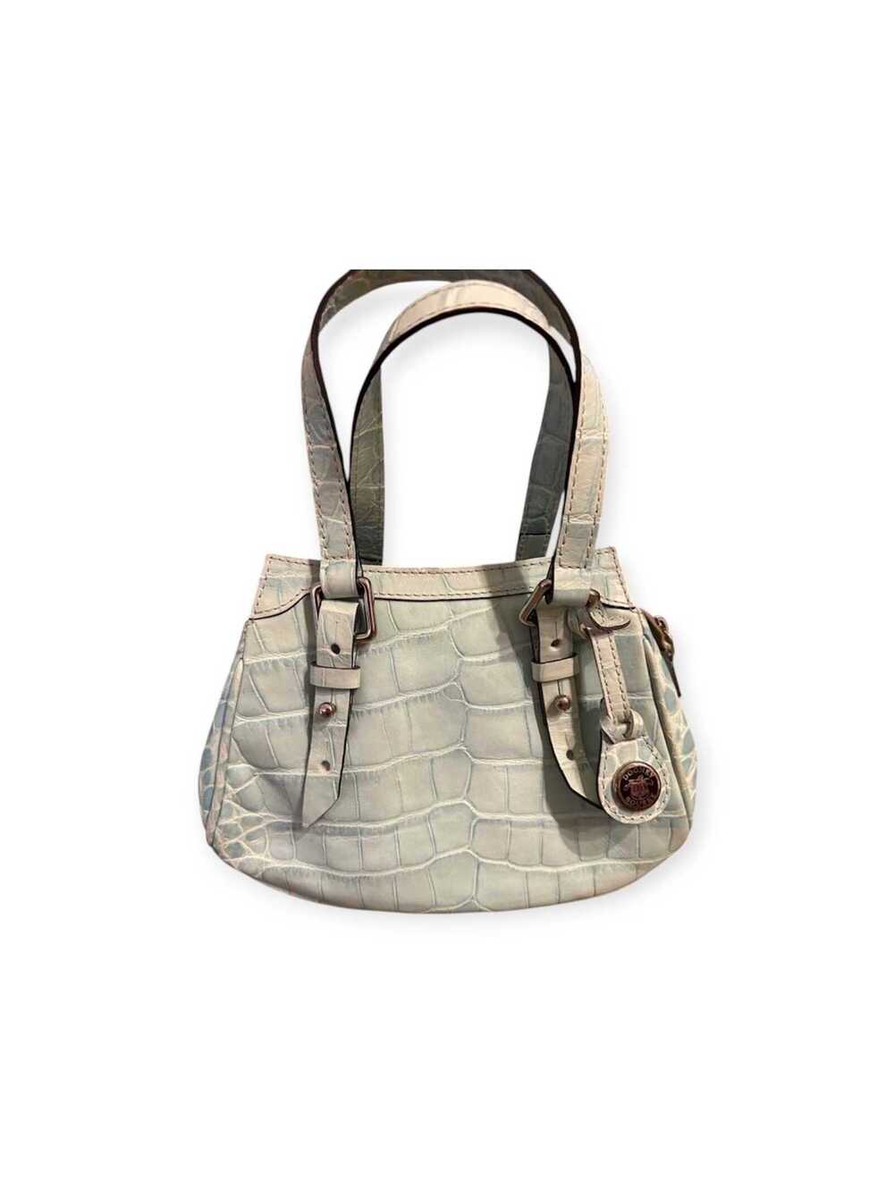 Vintage Dooney Bourke Light Blue Croc Embossed Leather Shoulder Bag Y2K Purse